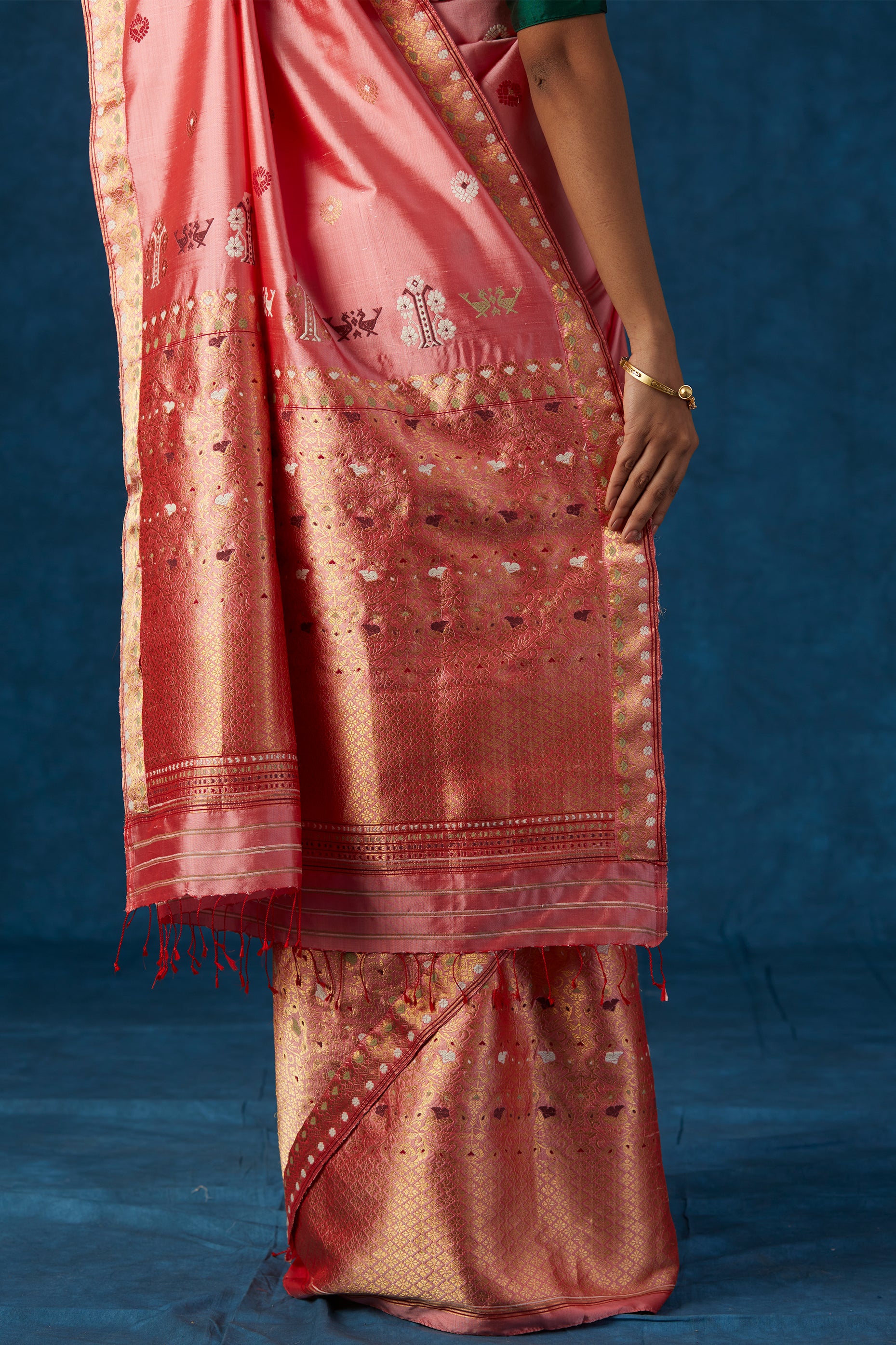 Pink Mulberry Silk Mekhela Sador