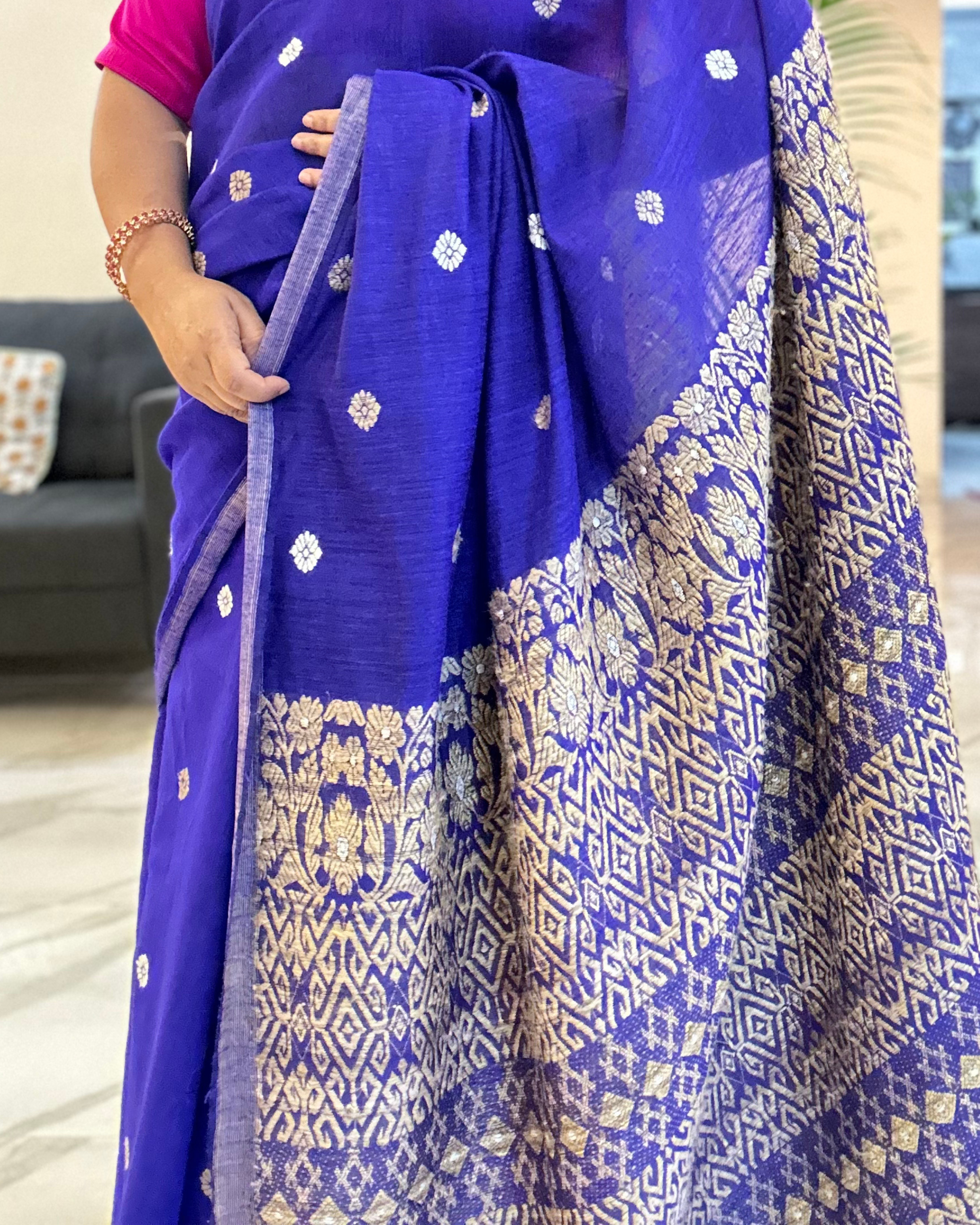 Deep Purple Kesapaat Eri silk saree