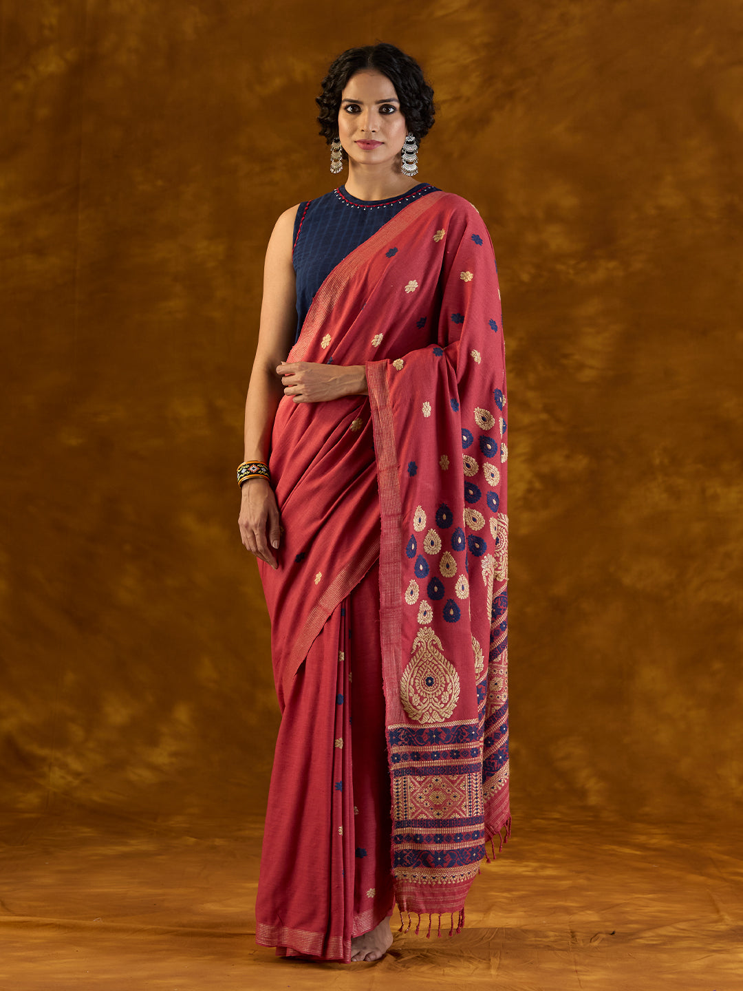 Passion Red Eri Silk Saree