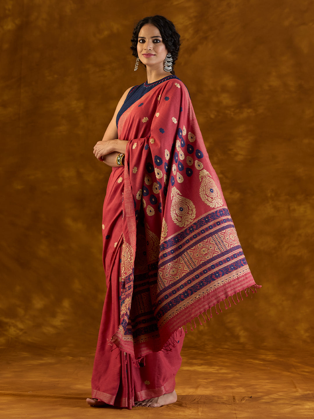 Passion Red Eri Silk Saree