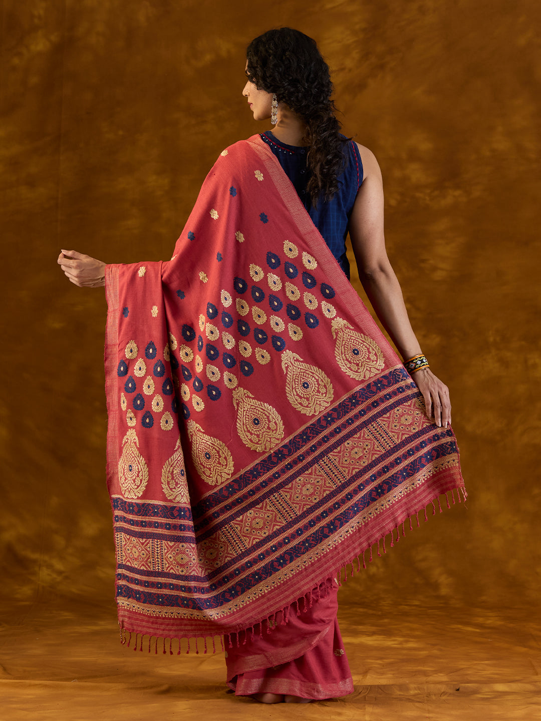 Passion Red Eri Silk Saree