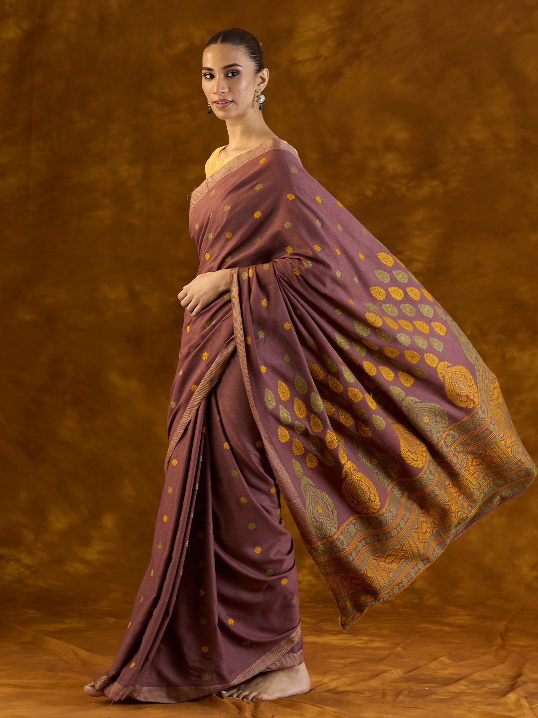 Ruby Berry Drapes Saree