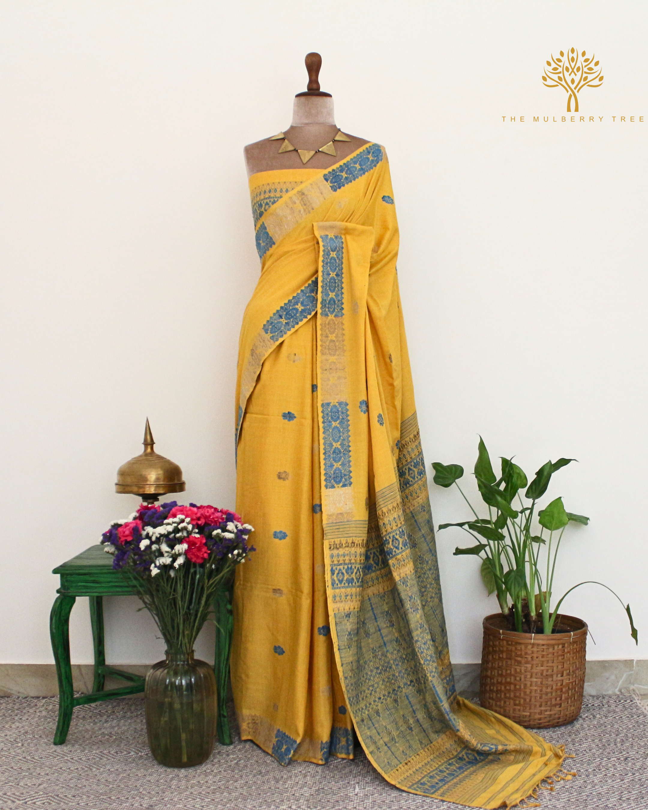 Yellow Eri Silk Saree