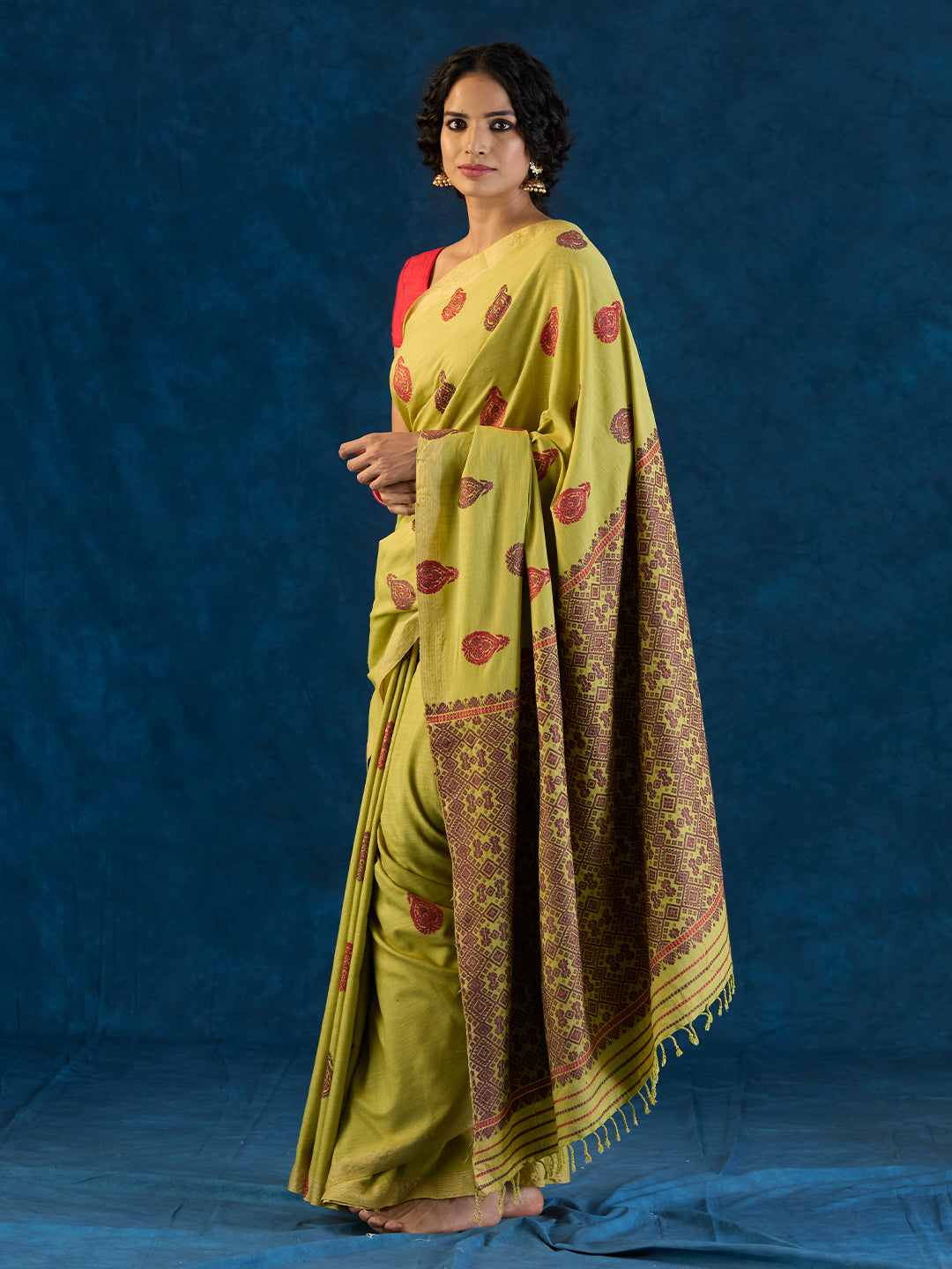 Pear Green Eri Silk saree