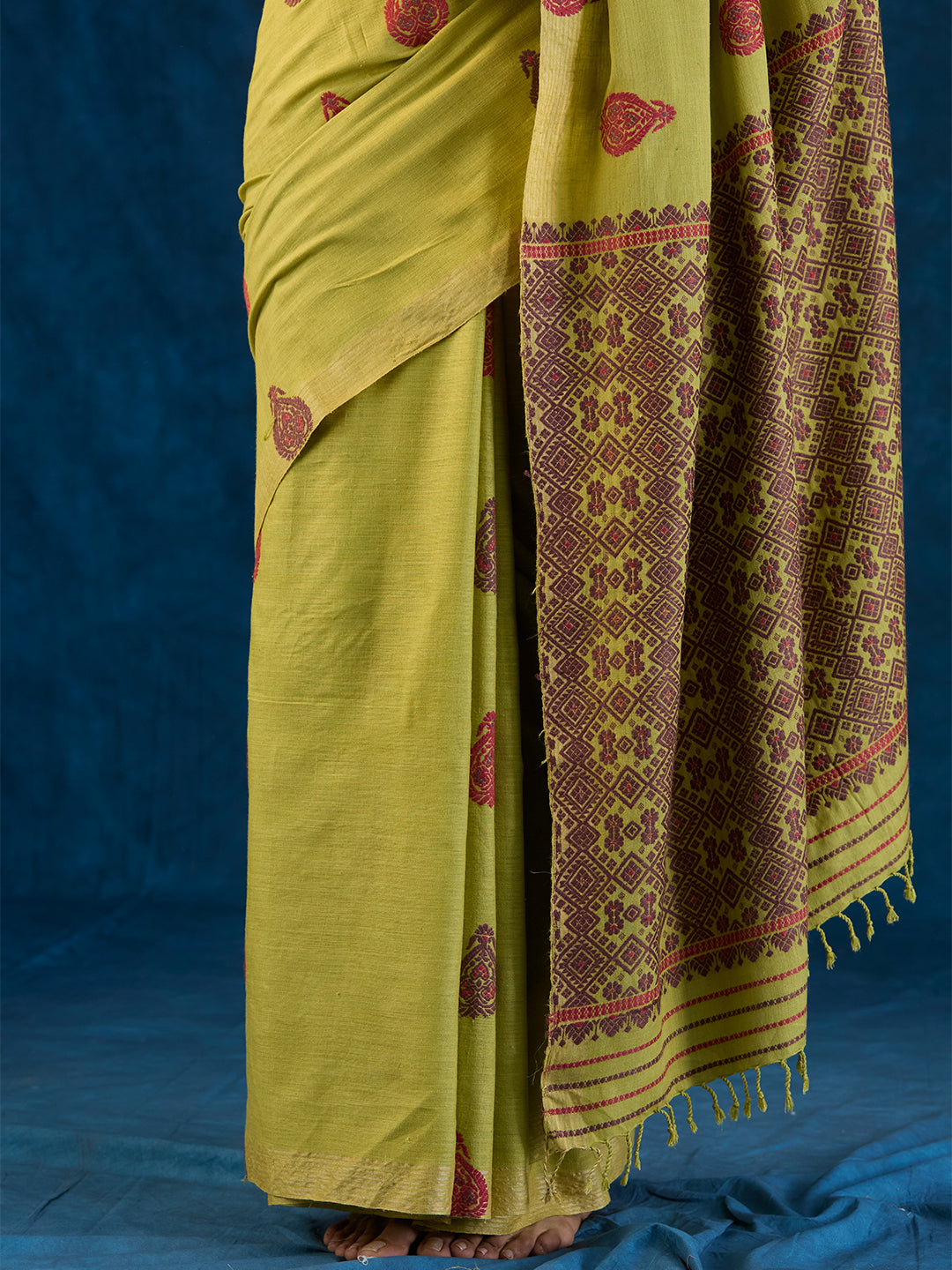 Pear Green Eri Silk saree