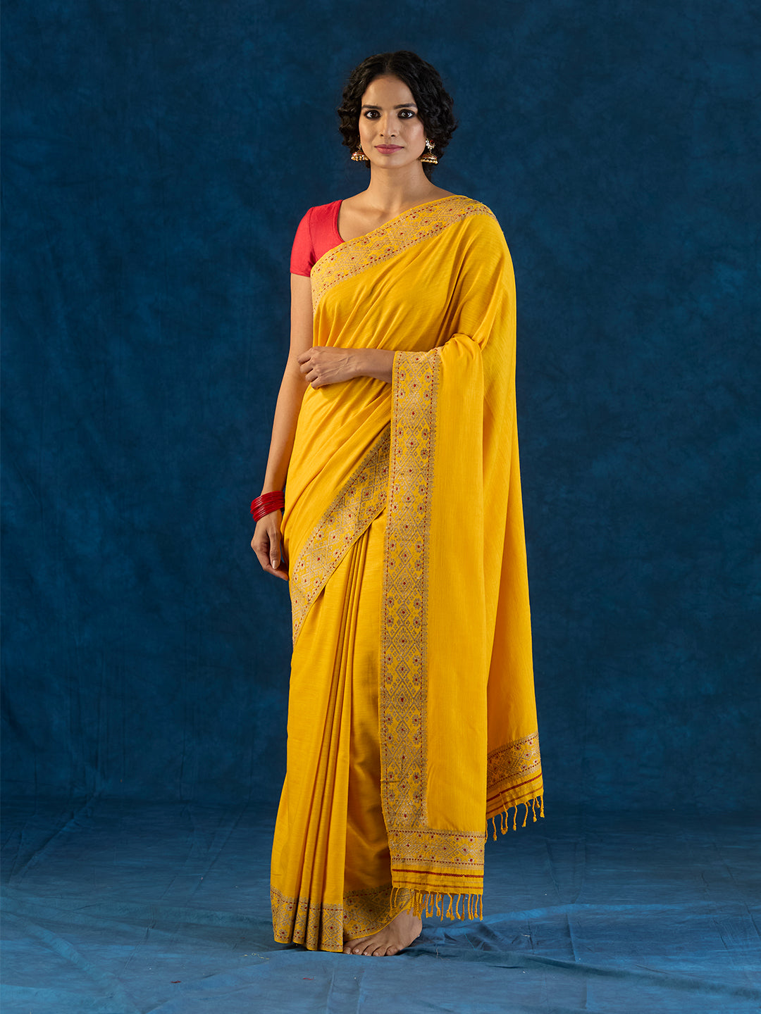 Mustard Yellow Eri Silk saree