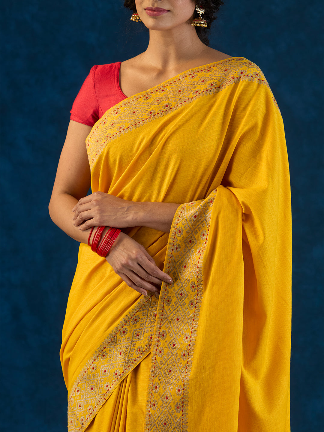 Mustard Yellow Eri Silk saree