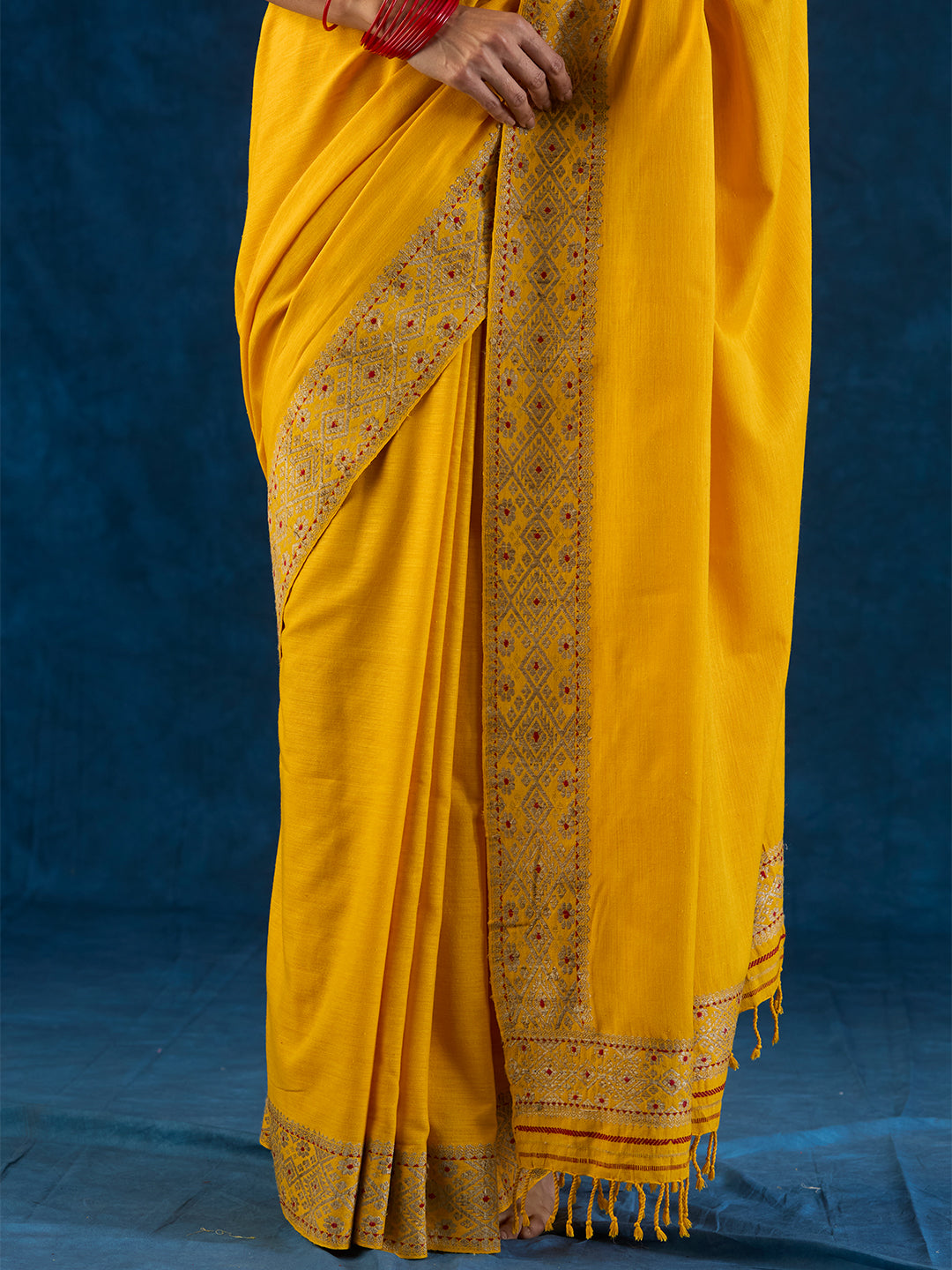 Mustard Yellow Eri Silk saree