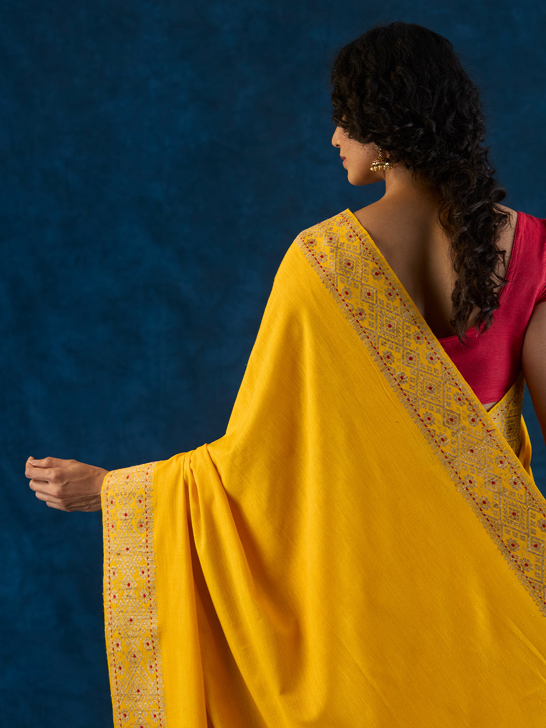 Mustard Yellow Eri Silk saree