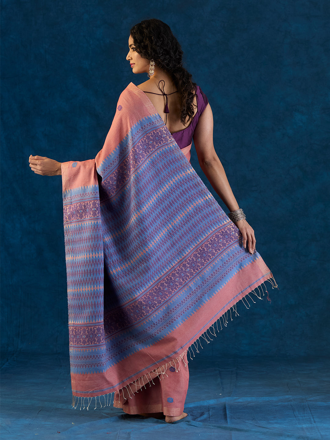 Mars Dusty Rose Raw Mulberry and Eri Silk Saree