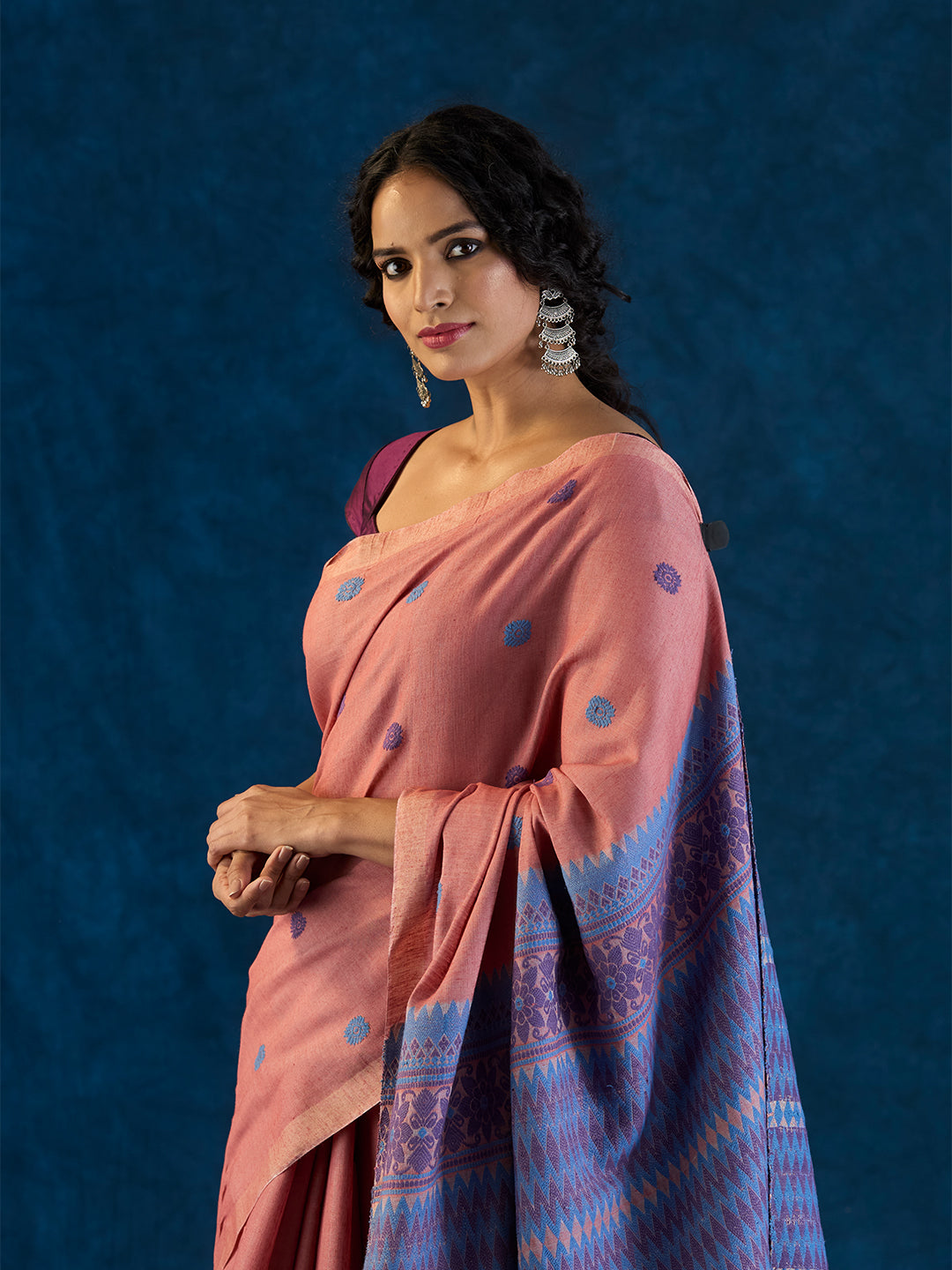 Mars Dusty Rose Raw Mulberry and Eri Silk Saree