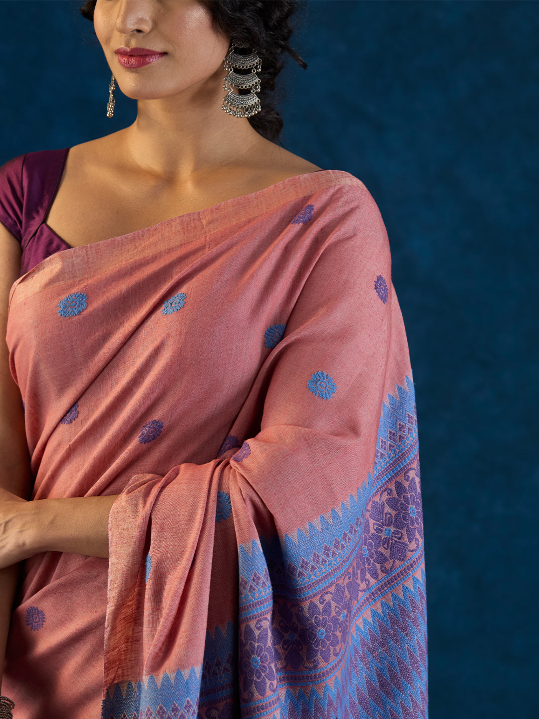 Mars Dusty Rose Raw Mulberry and Eri Silk Saree