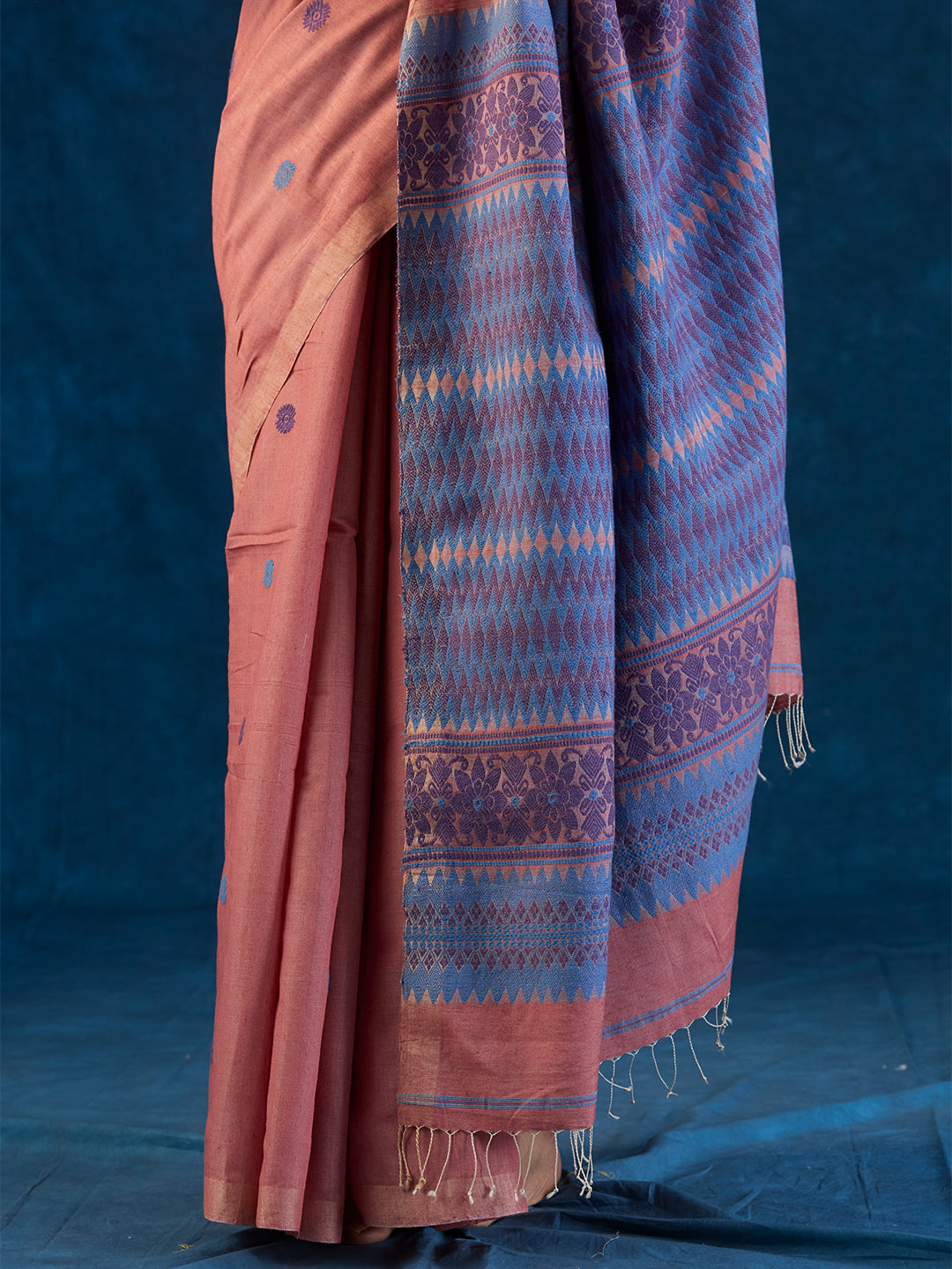 Mars Dusty Rose Raw Mulberry and Eri Silk Saree