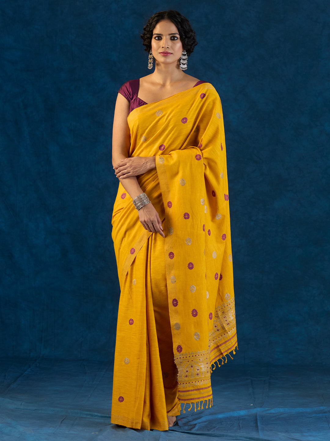 Golden Yellow Eri Silk Saree