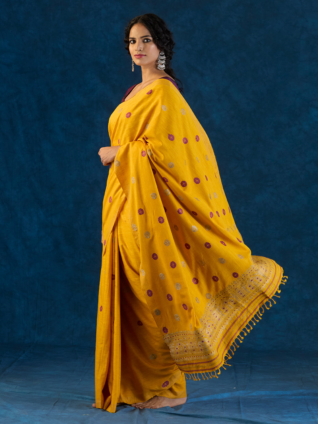 Golden Yellow Eri Silk Saree