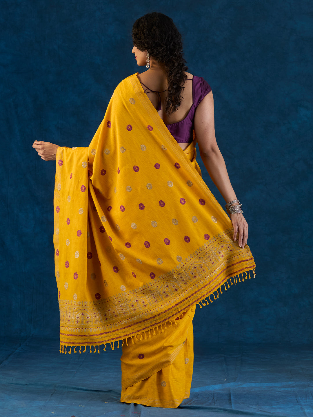 Golden Yellow Eri Silk Saree