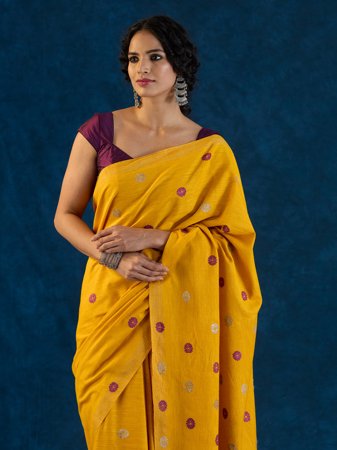 Golden Yellow Eri Silk Saree