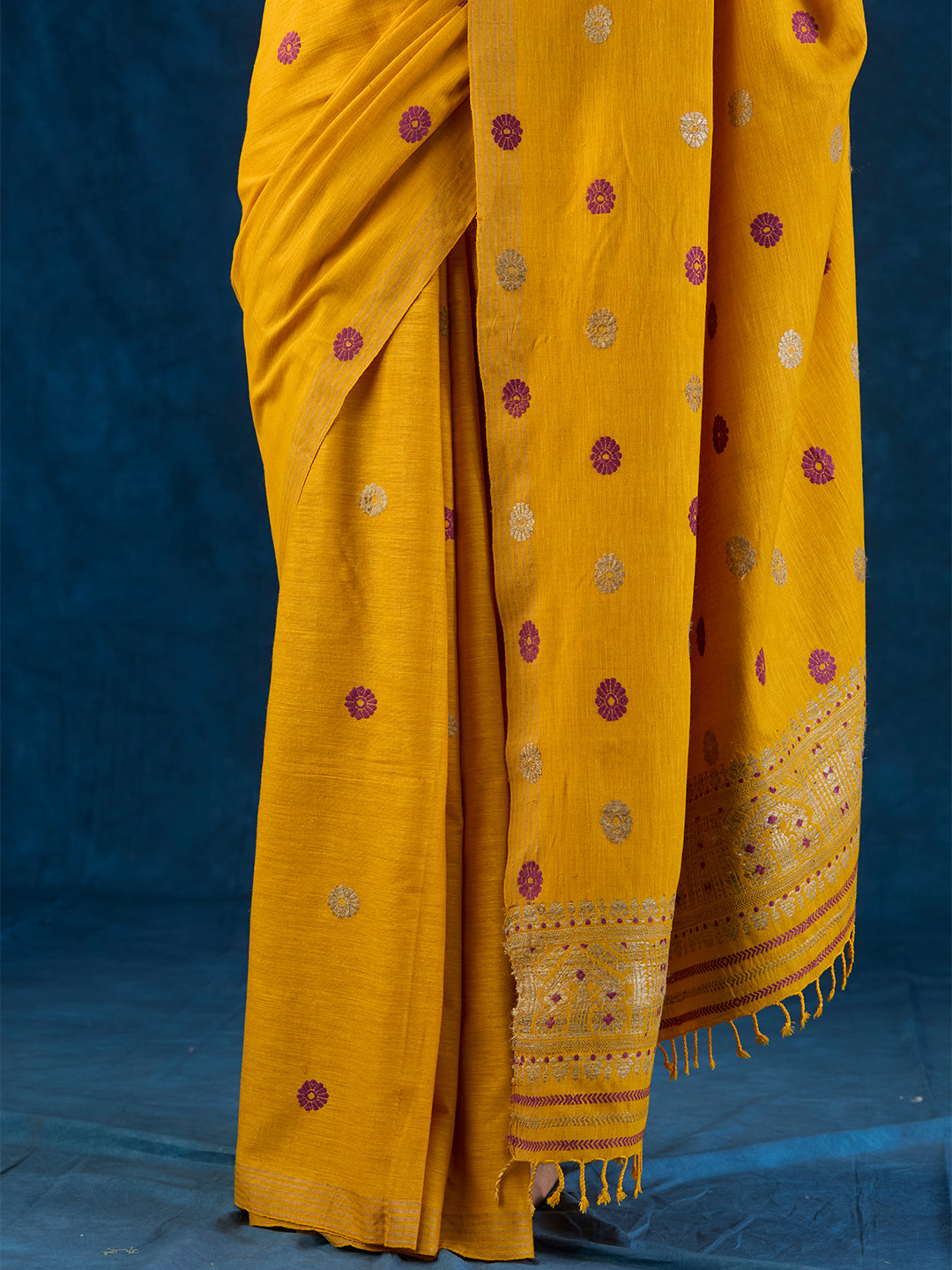 Golden Yellow Eri Silk Saree