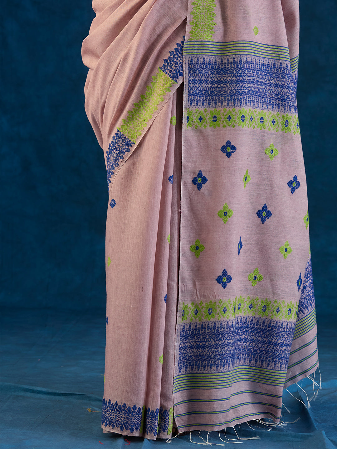 Blush Rose Raw Mulberry and Eri Silk Saree