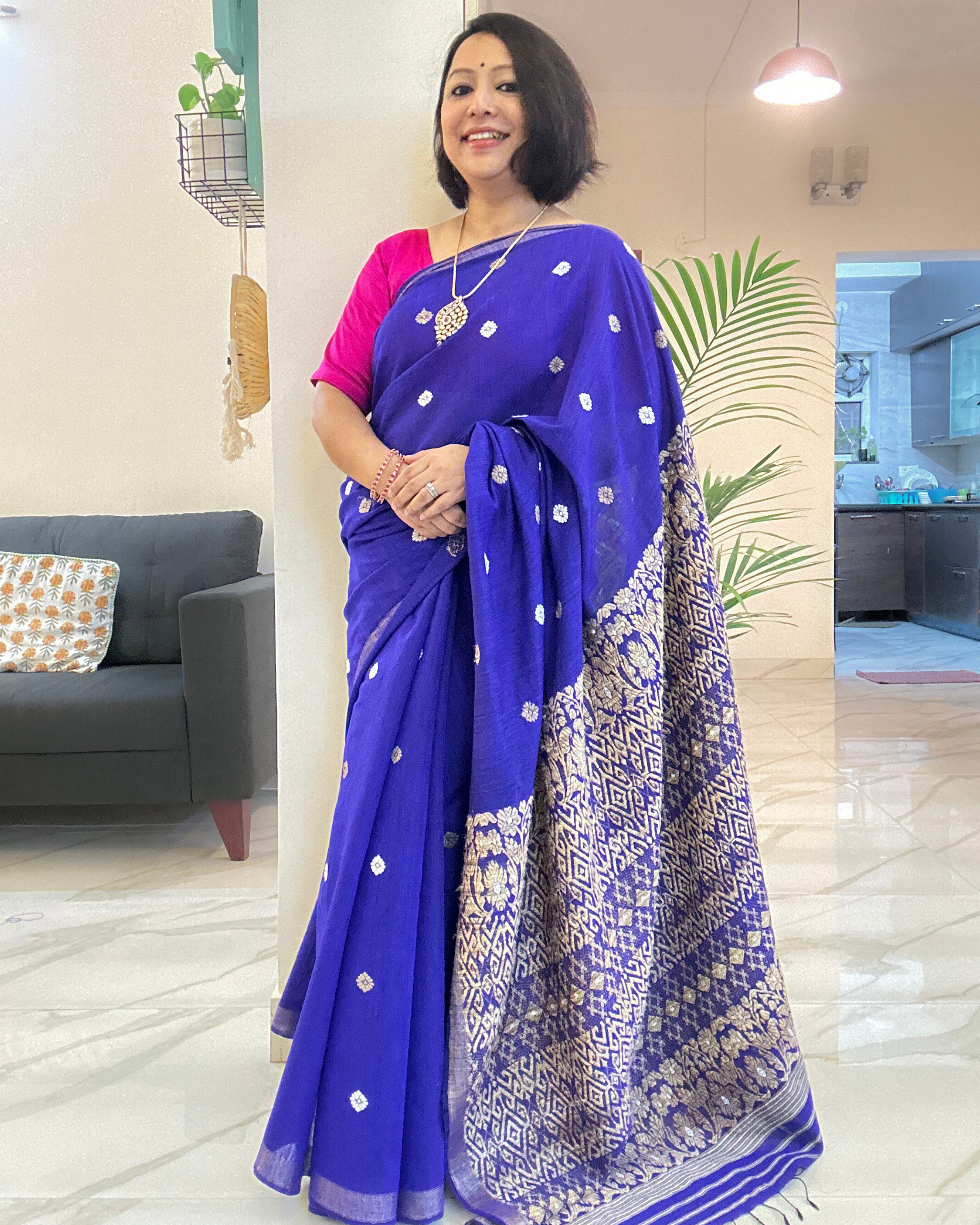 Deep Purple Kesapaat Eri silk saree
