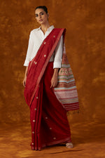 Load image into Gallery viewer, Red Kesapaat and Eri Silk Saree
