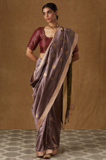 Load image into Gallery viewer, Dusky Rose Mulberry Silk Saree
