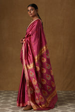 Load image into Gallery viewer, Pink and Golden Mulberry Silk Saree
