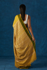 Load image into Gallery viewer, Yellow Eri Silk Saree (naturally dyed)
