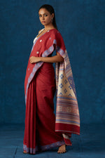 Load image into Gallery viewer, Red Kesapaat and Eri Silk Saree
