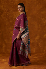 Load image into Gallery viewer, Wine Color Kesapaat and Eri Silk Saree
