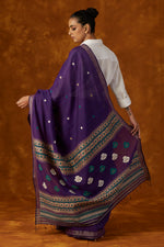 Load image into Gallery viewer, Purple Kesapaat and Eri Silk Saree
