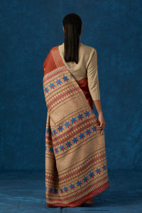 Brown Kesapaat and Eri Silk Saree