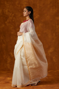 White Kesapaat Silk Saree