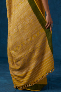 Yellow Eri Silk Saree (naturally dyed)