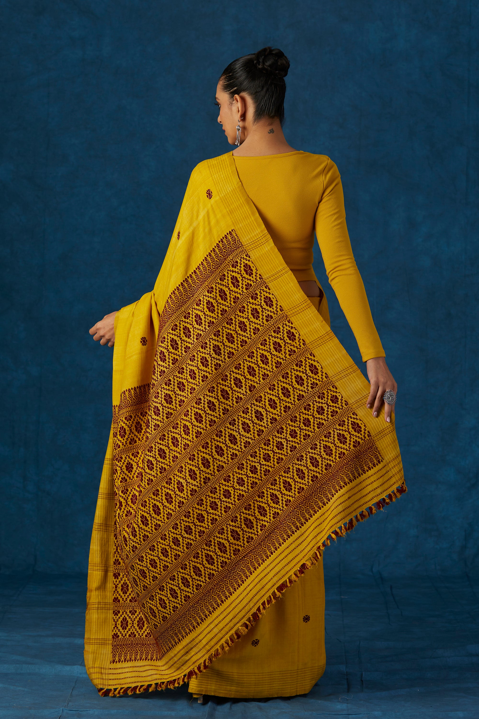 Mustard Yellow Eri Silk Saree