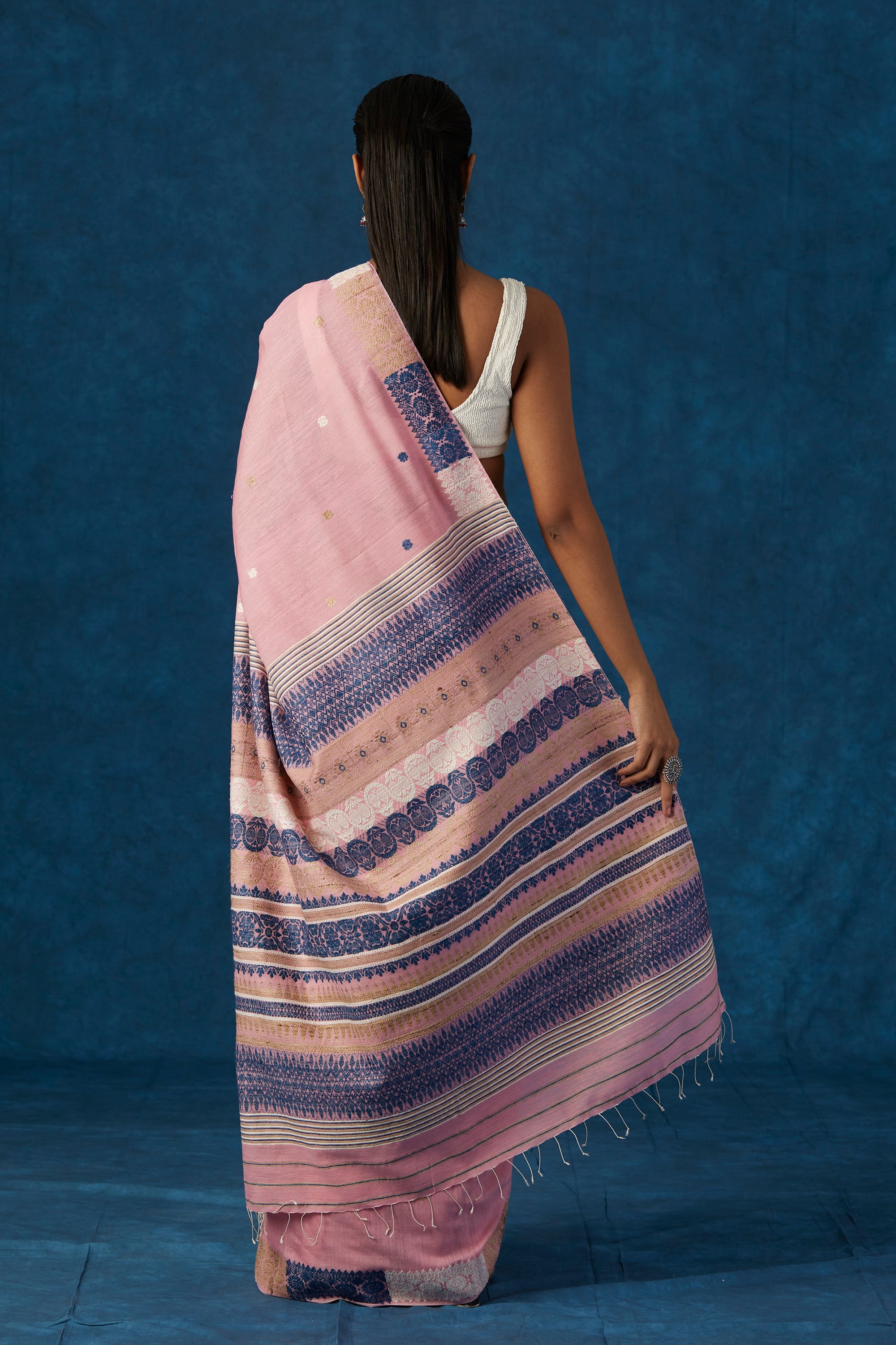 Light Pink Kesapaat and Eri Silk Saree