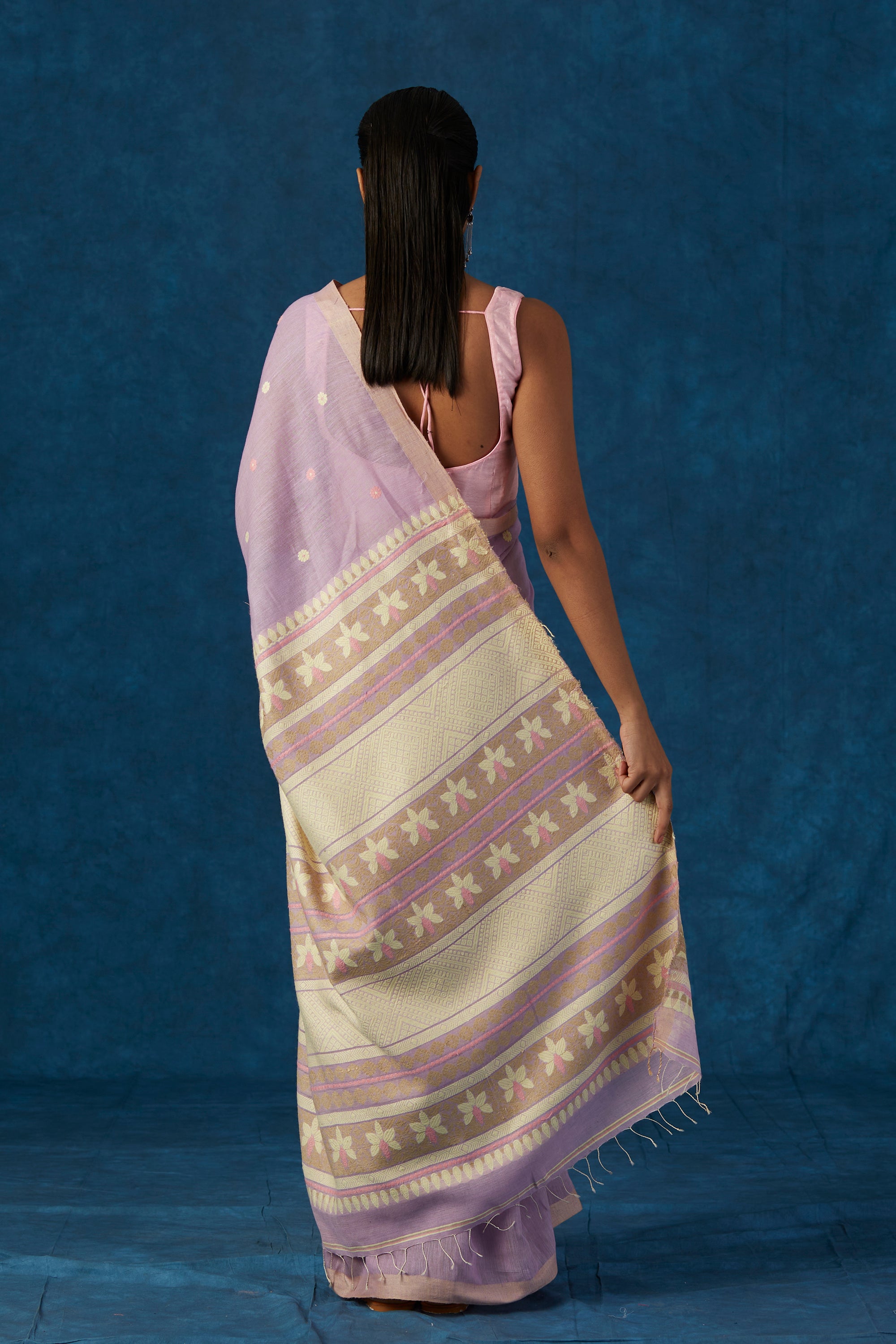 Light Purple Kesapaat and Eri Silk Saree