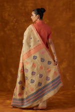 Load image into Gallery viewer, Muga Silk Saree With Eri Silk Design
