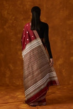 Load image into Gallery viewer, Maroon Mulberry Silk Saree
