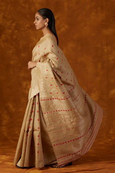 Handloom Classic Traditional Design Muga Silk Saree From Assam , India -  Etsy Finland