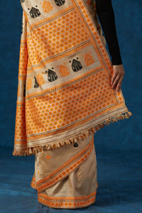 Tussar Silk Saree With Eri Design
