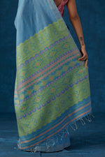 Load image into Gallery viewer, Light Blue Kesapaat and Eri Silk Saree
