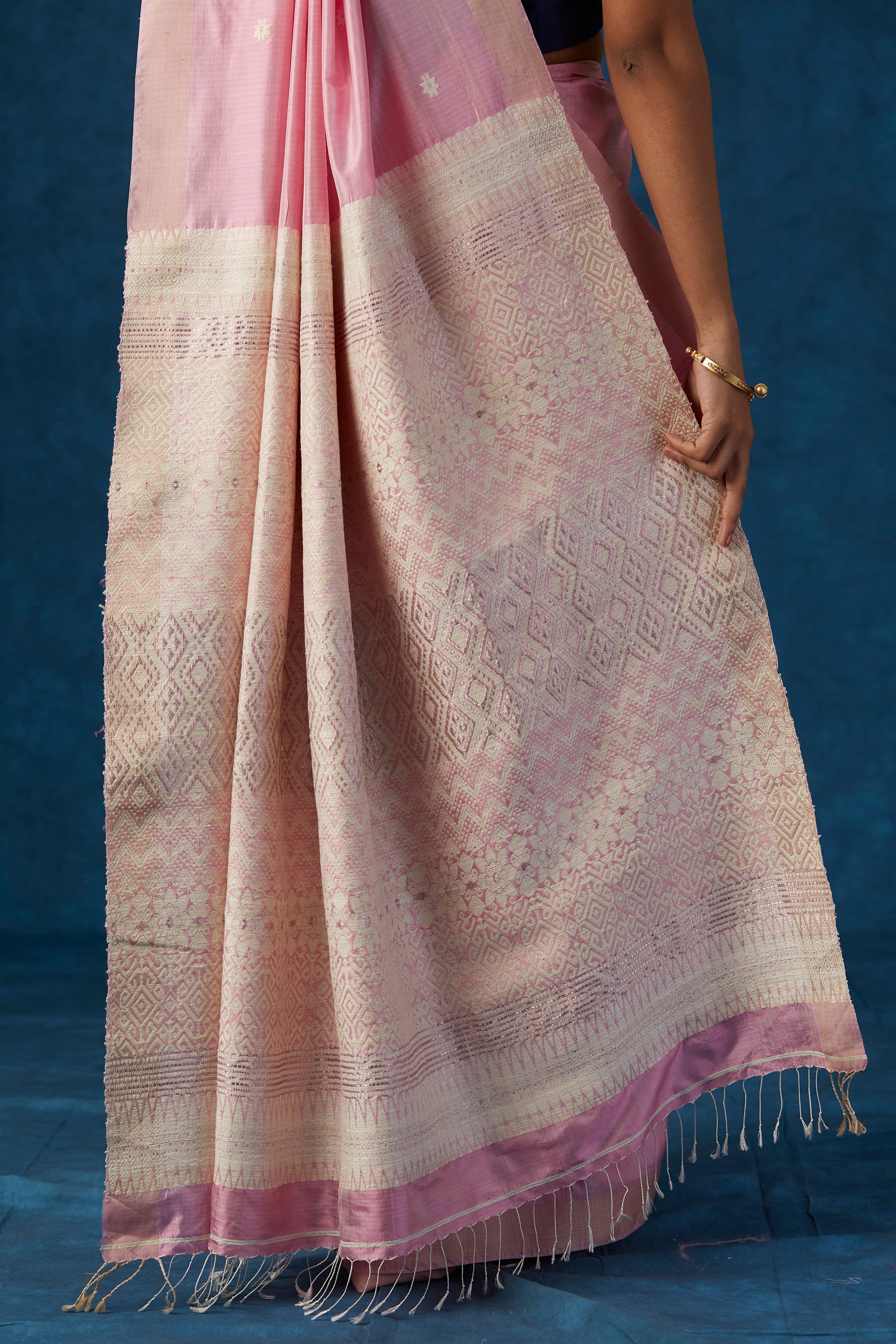 Light Pink Mulberry Silk Saree