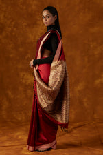 Load image into Gallery viewer, Red Mulberry Silk Saree
