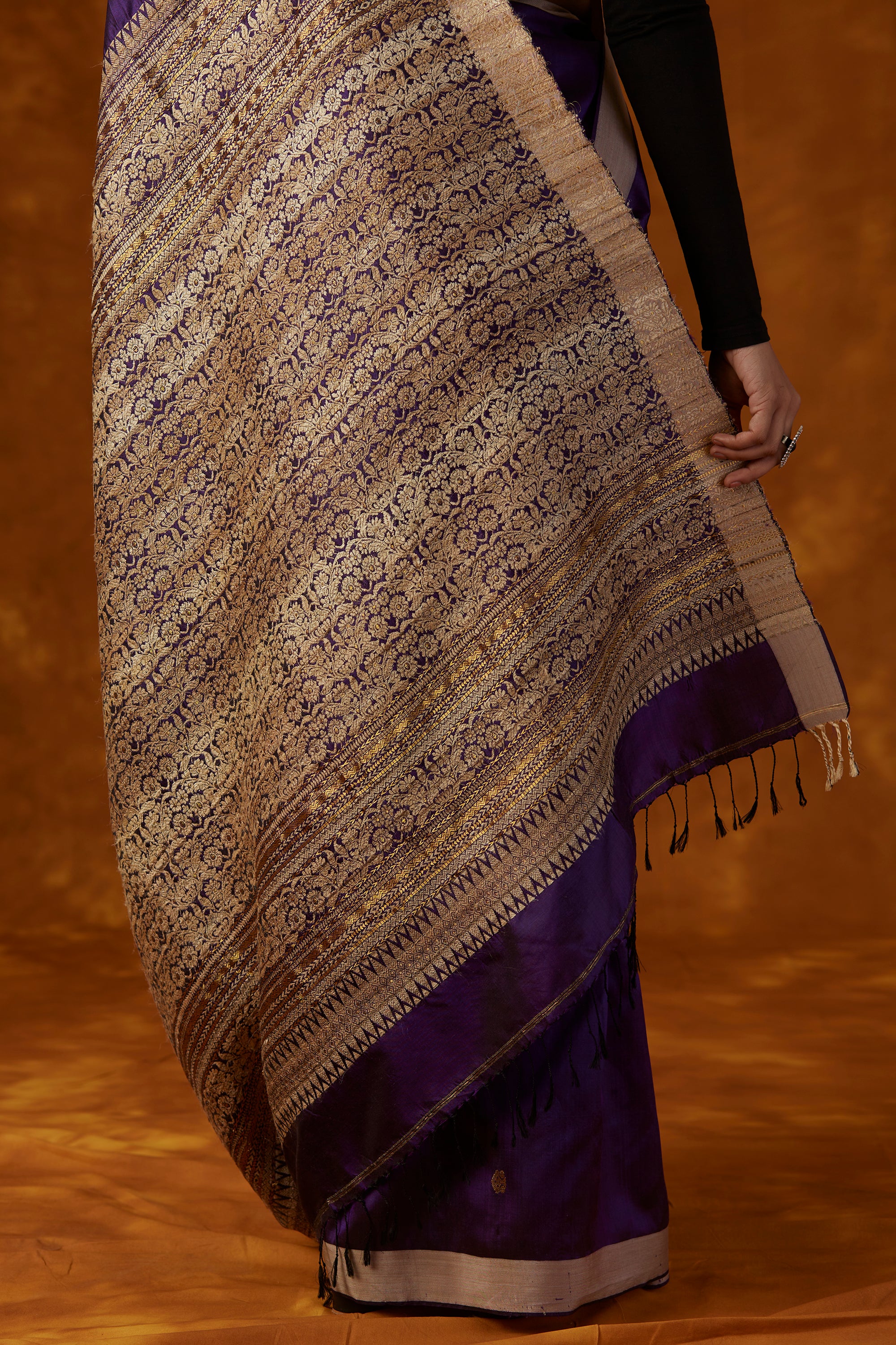 Purple Mulberry Silk Saree