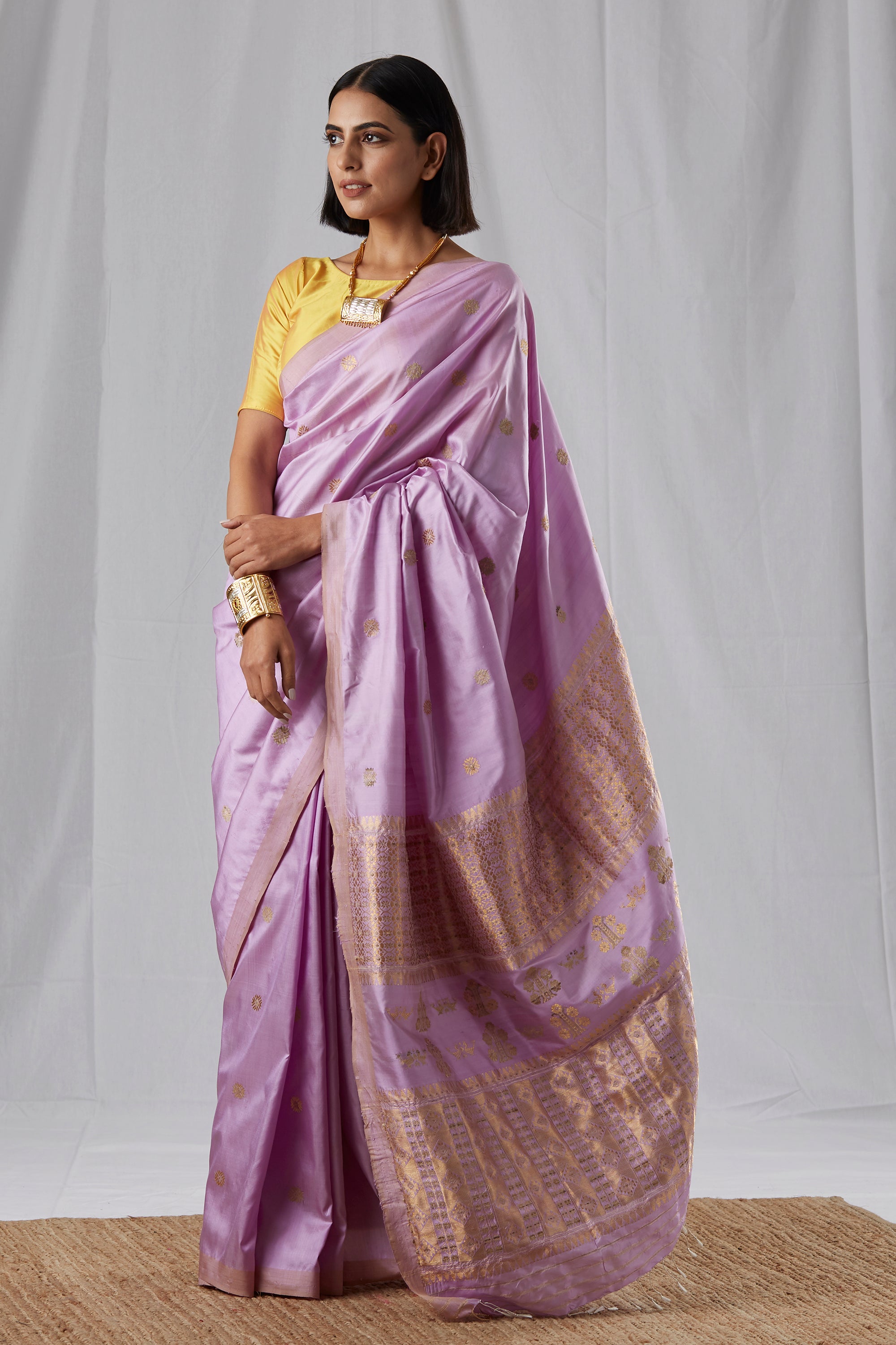 Purple Mulberry Silk Saree