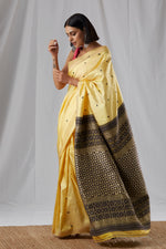 Load image into Gallery viewer, Yellow Mulberry Silk Saree
