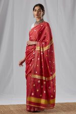 Load image into Gallery viewer, Red Mulberry and Eri Silk Saree
