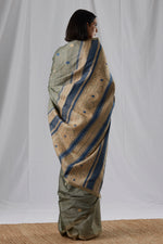 Load image into Gallery viewer, Charcoal Grey Raw Mulberry (Kesapaat) and Eri Silk Saree
