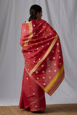 Load image into Gallery viewer, Red Mulberry and Eri Silk Saree
